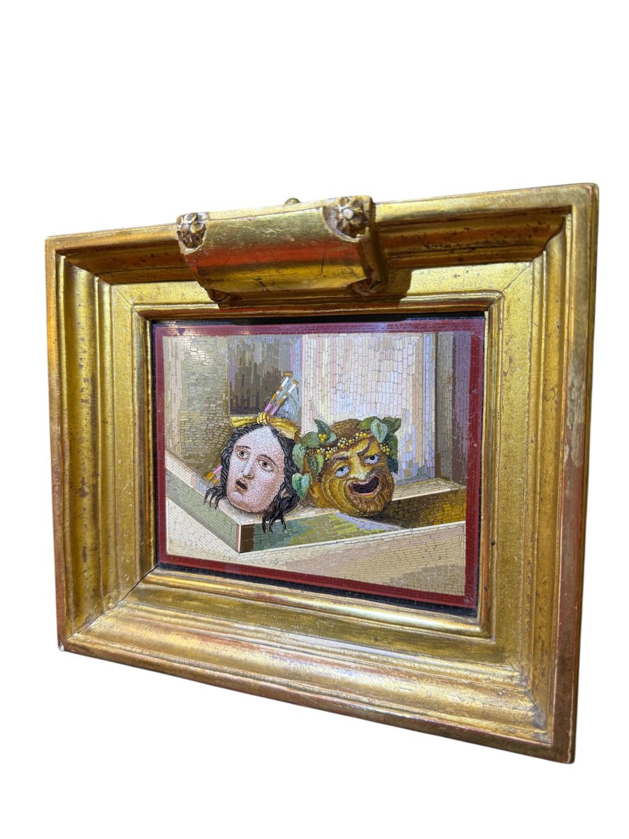 Roman Micromosaic With Theatrical Masks-photo-3
