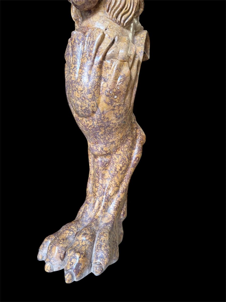 Pair Of Consoles In Giallo Antico Marble-photo-5