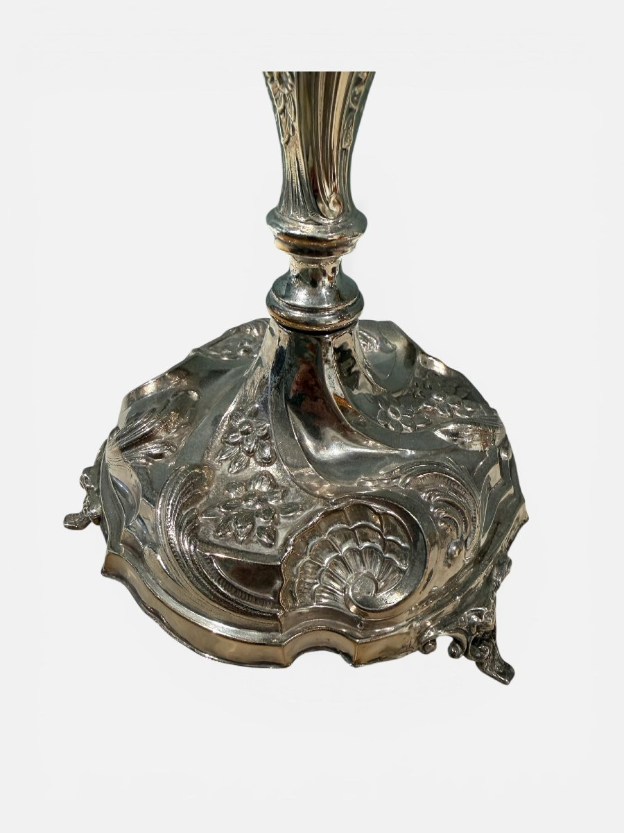 Élégante paire de bougeoirs en argent-photo-4