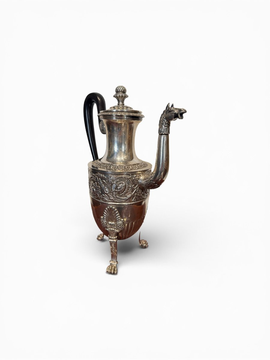 Cafetière en argent par Pietro Borrani, Turin, vers 1840-photo-3