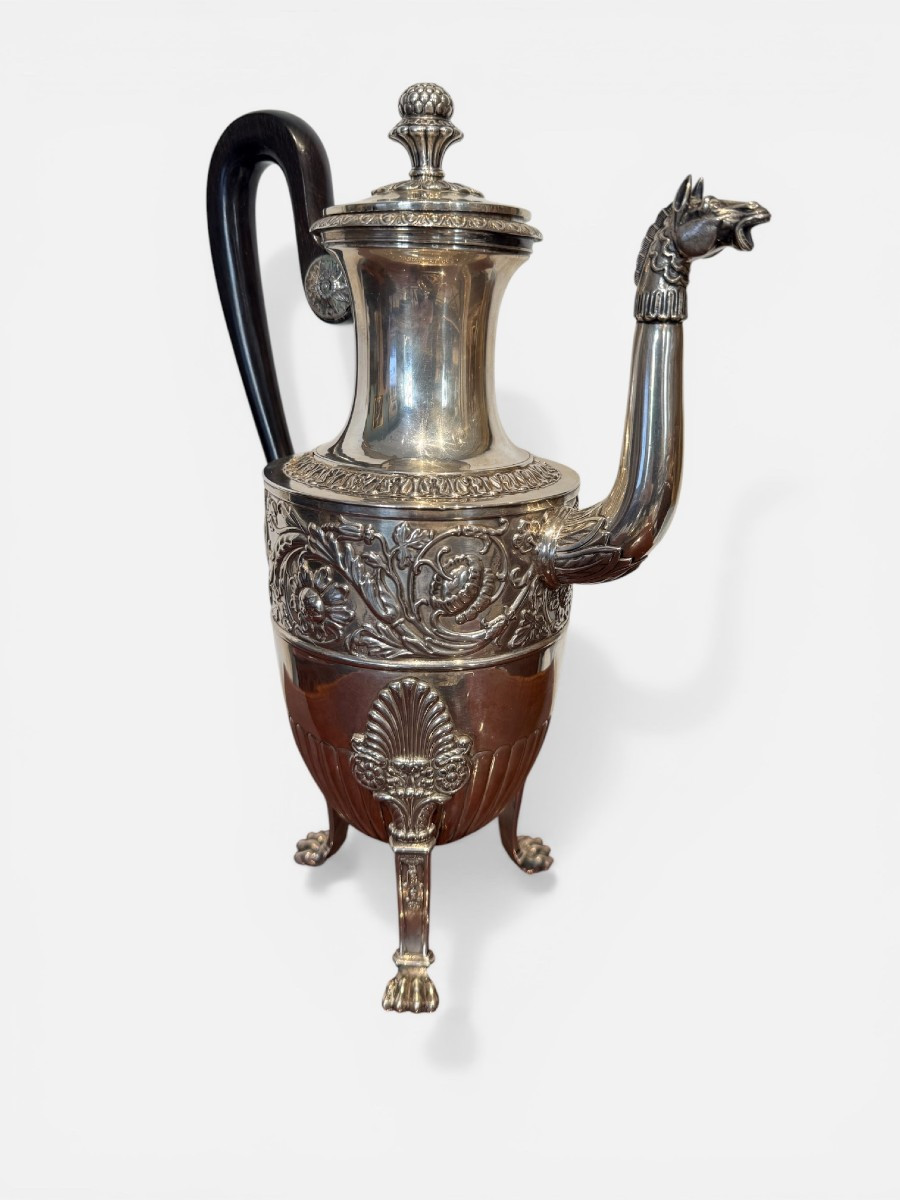 Cafetière en argent par Pietro Borrani, Turin, vers 1840