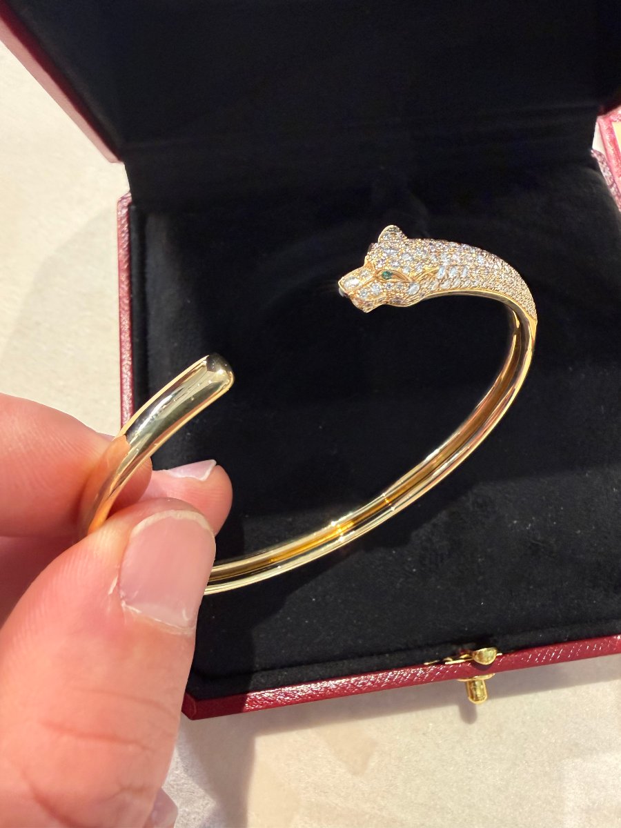 Bracelet Cartier Panthère de Cartier Petit Modèle Half-Pavé en Or Jaune 18 Carats avec Diamants-photo-3