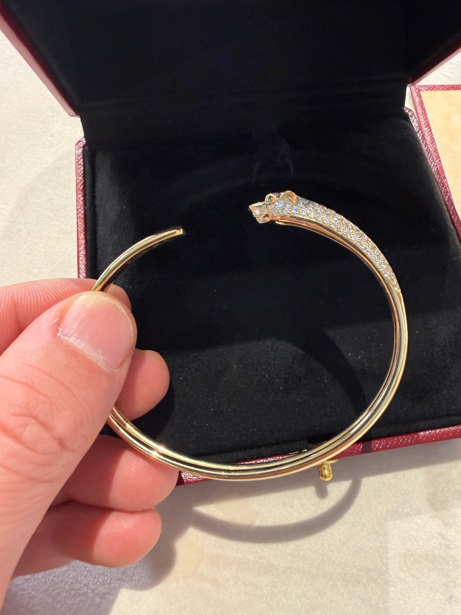 Bracelet Cartier Panthère de Cartier Petit Modèle Half-Pavé en Or Jaune 18 Carats avec Diamants-photo-2
