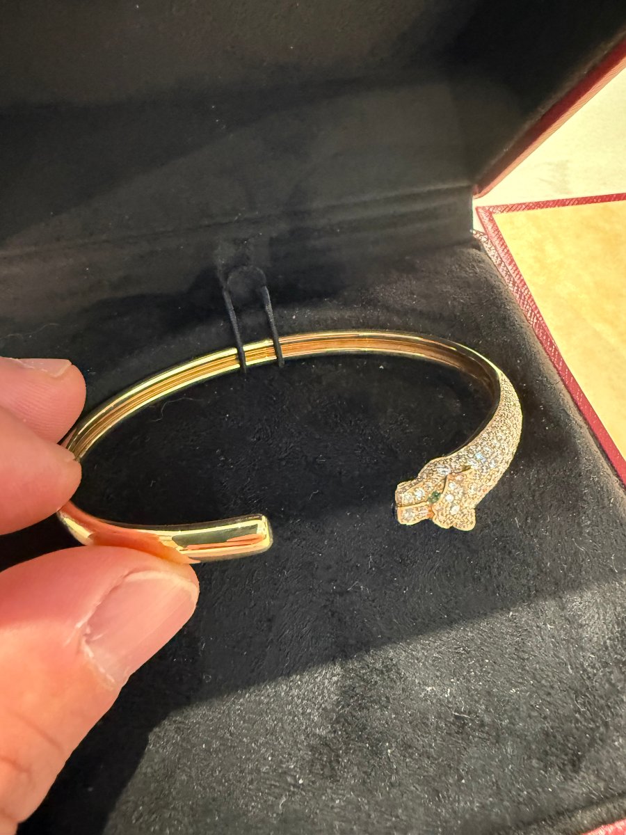 Bracelet Cartier Panthère de Cartier Petit Modèle Half-Pavé en Or Jaune 18 Carats avec Diamants-photo-5
