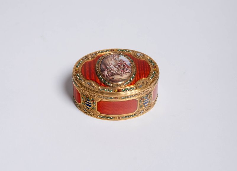 Importante tabatière française en or polychrome et émaux – XIXᵉ siècle-photo-3