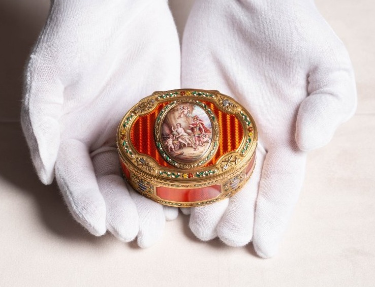 Importante tabatière française en or polychrome et émaux – XIXᵉ siècle-photo-4
