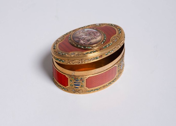 Importante tabatière française en or polychrome et émaux – XIXᵉ siècle-photo-4