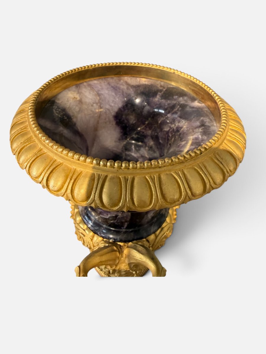Pair Of Blue John And Gilded Bronze Bowls, Attributed To Pierre-philippe Thomire-photo-2