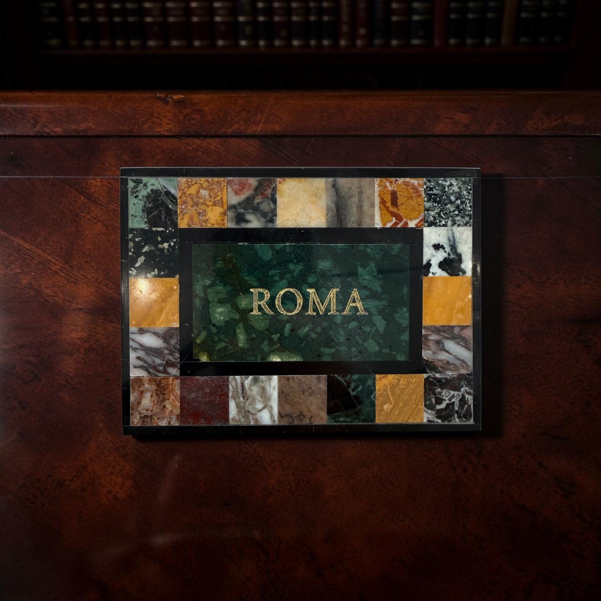 Three Souvenirs From The Grand Tour: Two Polychrome Marble Paperweights And A Magnifying Glass-photo-2