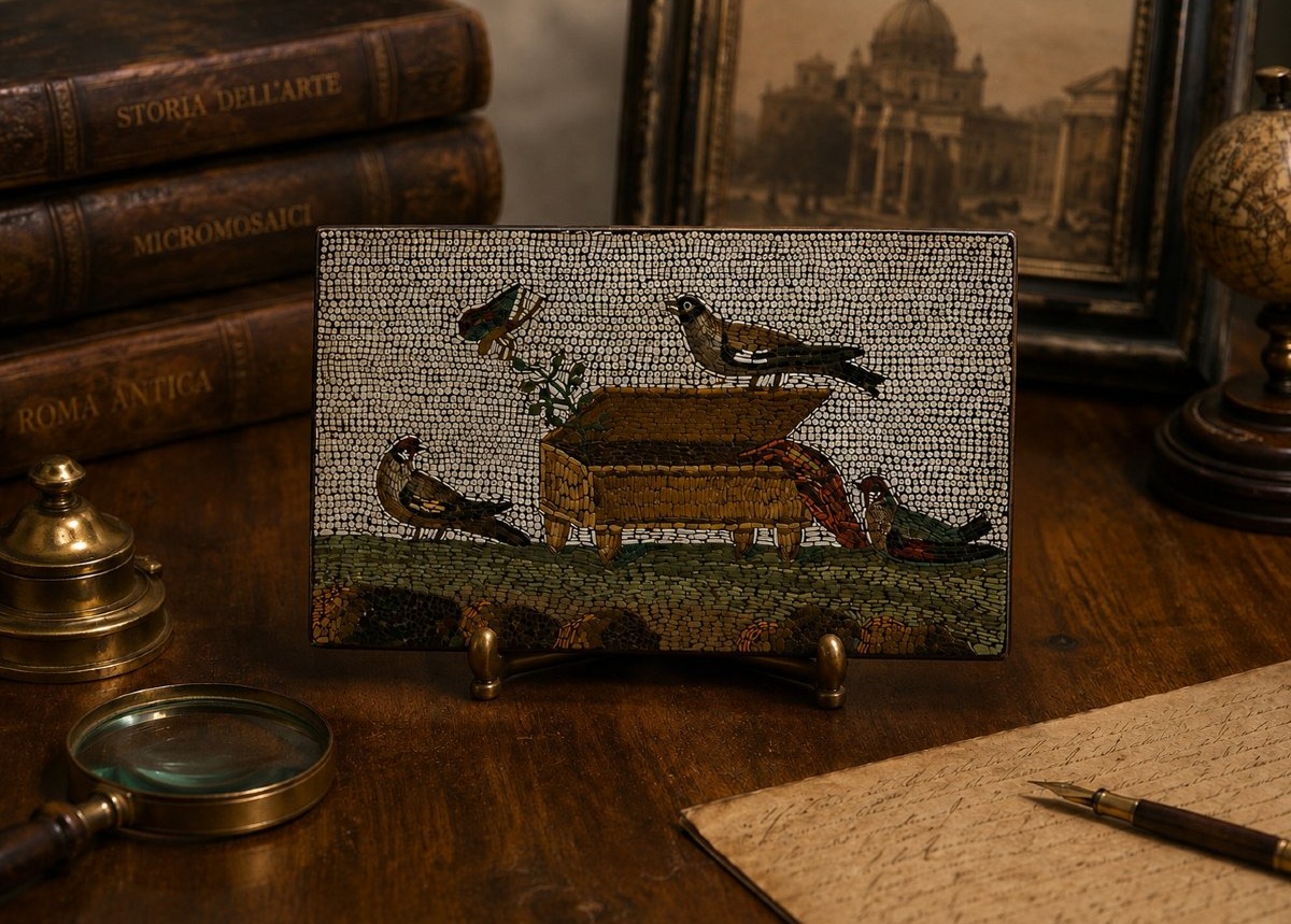 Roman Micromosaic Plaque, Rome, Late 18th – Early 19th Century