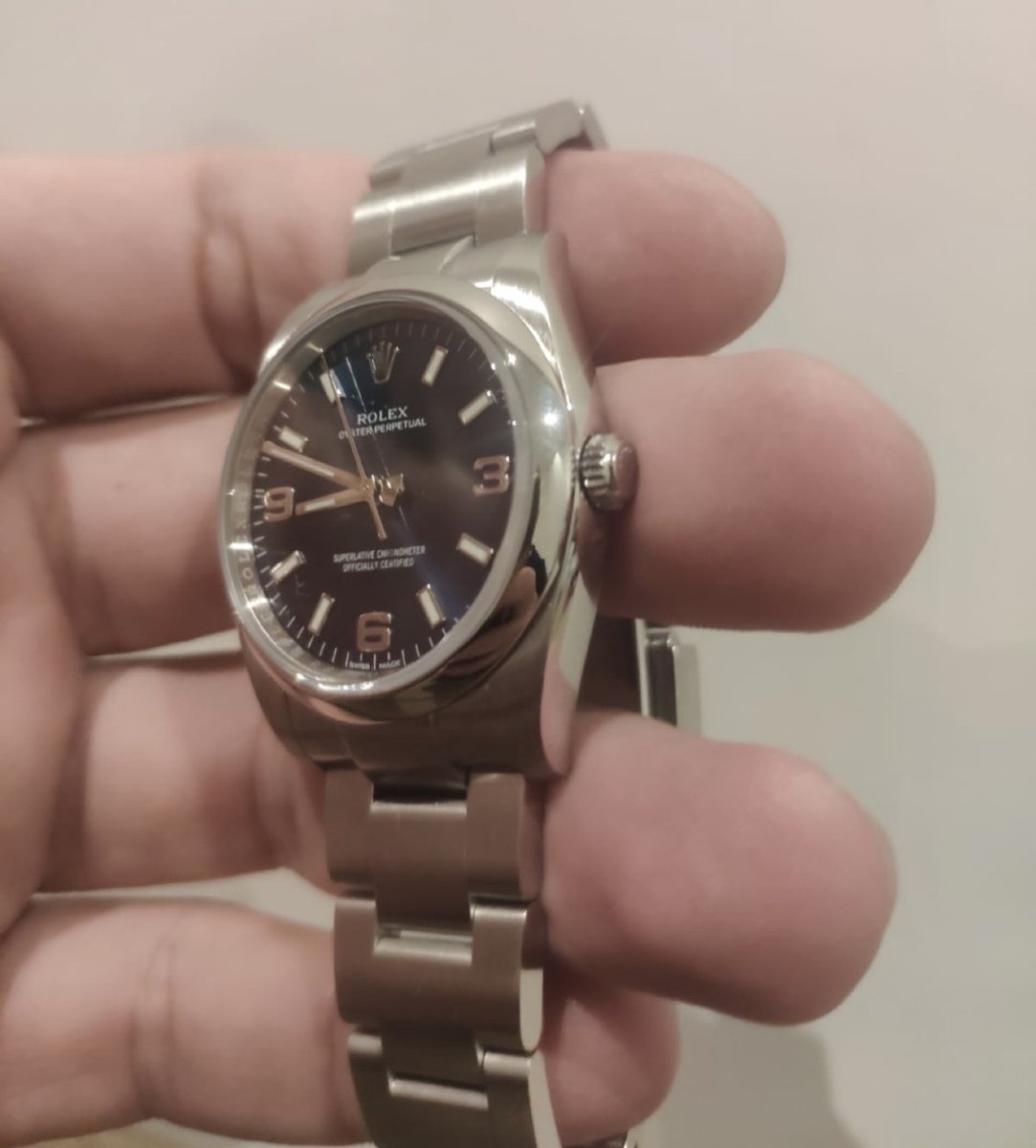 Rolex Oyster Perpetual 34 mm – Cadran Bleu 3-6-9-photo-4