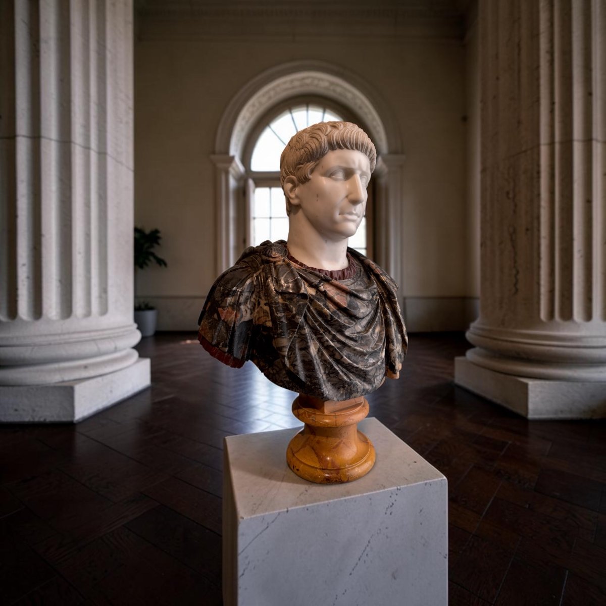 Buste d’empereur romain, probablement Caligula Rome, milieu du XIXe siècle-photo-2