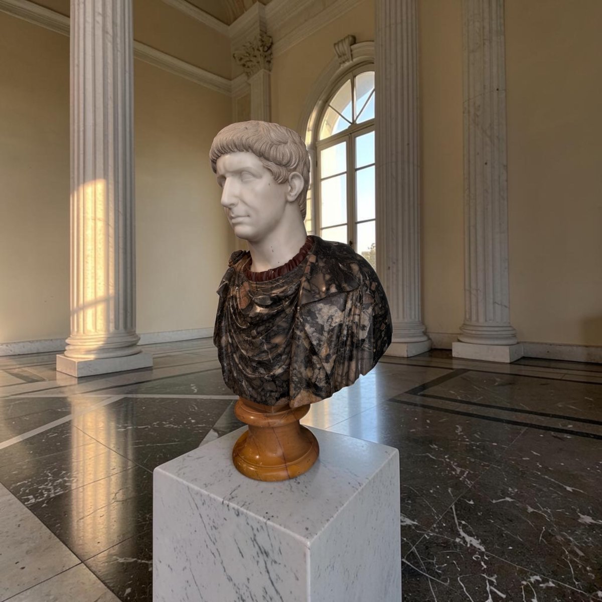 Buste d’empereur romain, probablement Caligula Rome, milieu du XIXe siècle-photo-4