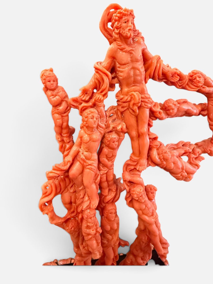 Groupe sculpté en corail méditerranéen « Le Jugement dernier » – G. Ganeri-photo-3
