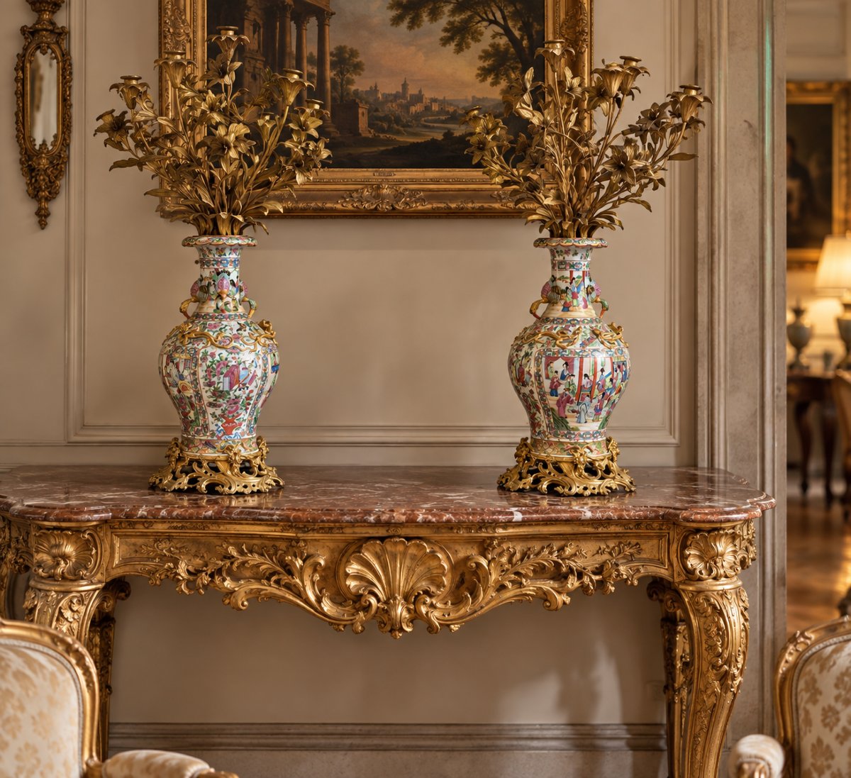 An Important Pair Of Large Chinese Canton Porcelain Vases