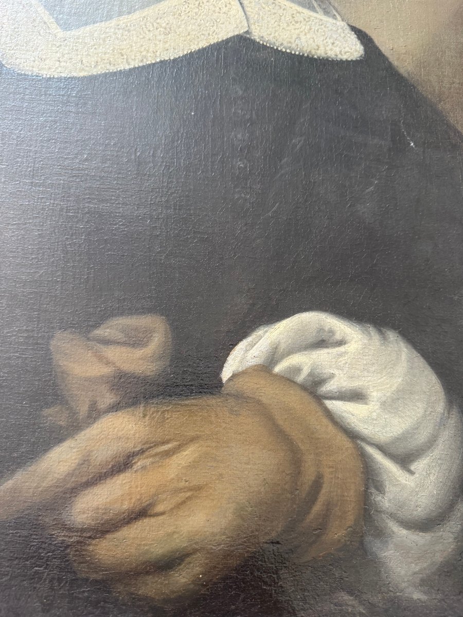 Important Portrait Of A Gentleman With A Noble Coat Of Arms-photo-1