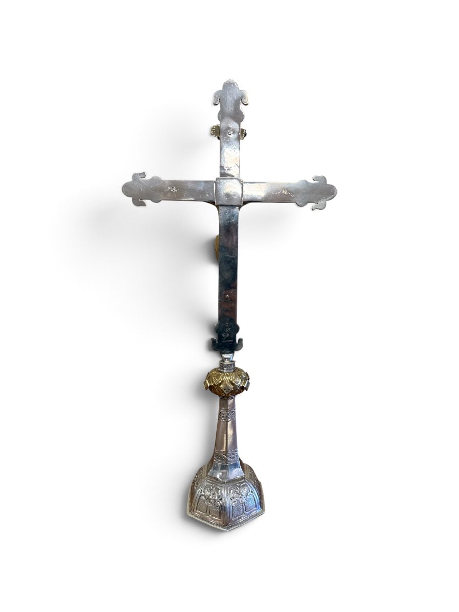 Important Altar Cross Made Of Silver And Gilded Silver – Southern Germany, Probably Aug-photo-3