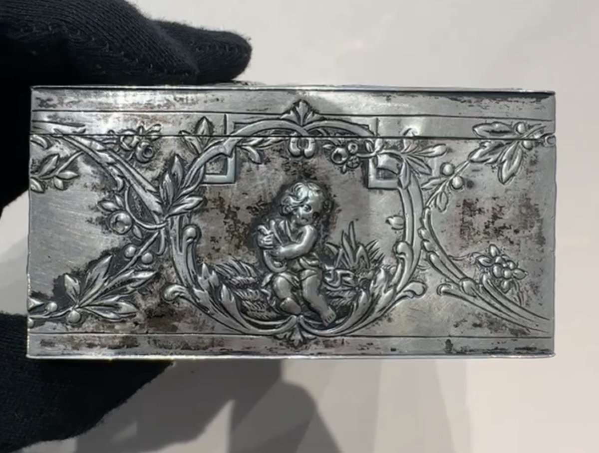 Embossed And Chiseled Silver Box – Hanau, Late 19th / Early 20th Century-photo-3
