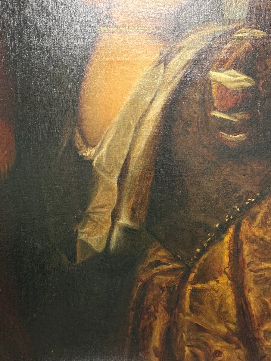 By Tiziano Vecellio (1488/1490–1576) – Girl With A Tray Of Fruit – Oil On Canvas, 19th Century-photo-4