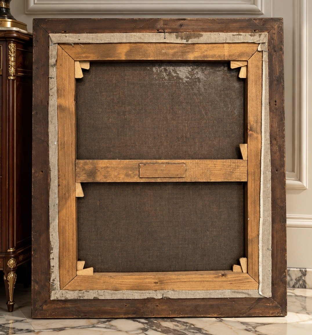 Scène galante dans un intérieur aristocratique – École française, vers 1840–1860-photo-4