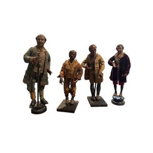 Groupe de quatre santons napolitains  Naples, XVIIIe siècle
