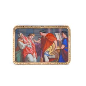 Snuffbox In Gold And Polychrome Enamel, Jean George Rémond & Compagnie, Geneva, 1804–1811
