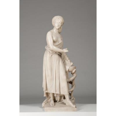 Sculpture Representative "sibyl" Carlo Albacine Atrib. H: 102cm