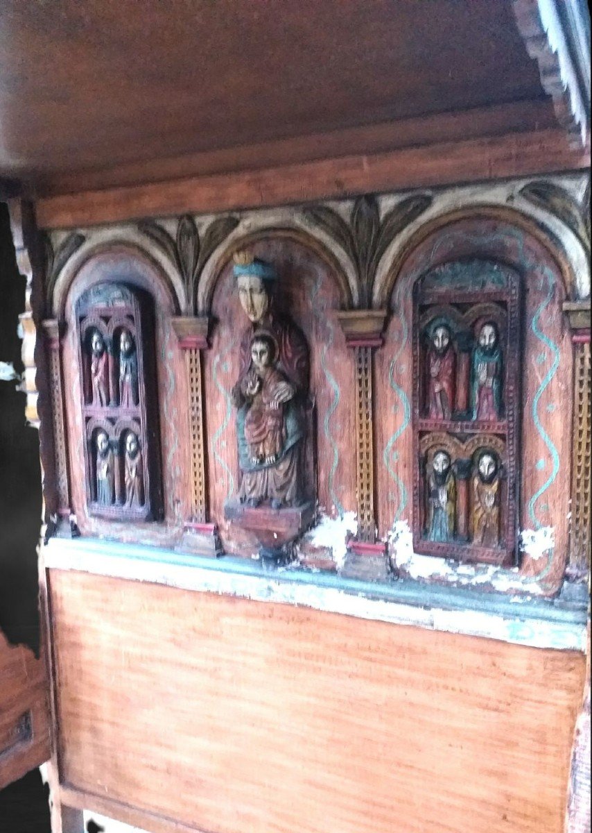 Canopy Bed With Christian Characters In Polychrome 1930 -photo-6