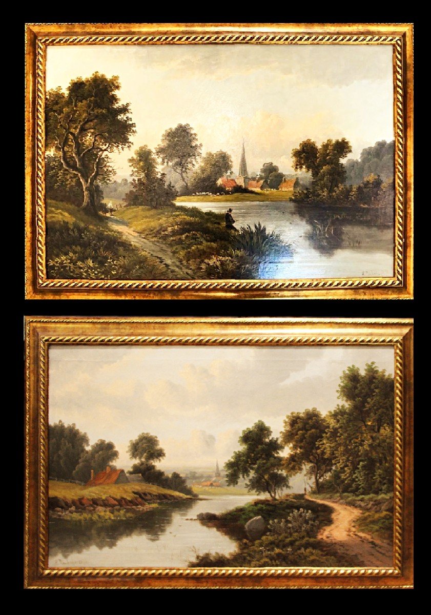 Peintre Américain Henry Hobart Nichols Jr. ( 1869 - 1962) Une Paire De Peintures