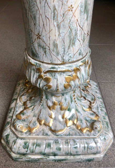 Porcelain Pedestal Table - Sarreguemines-photo-4