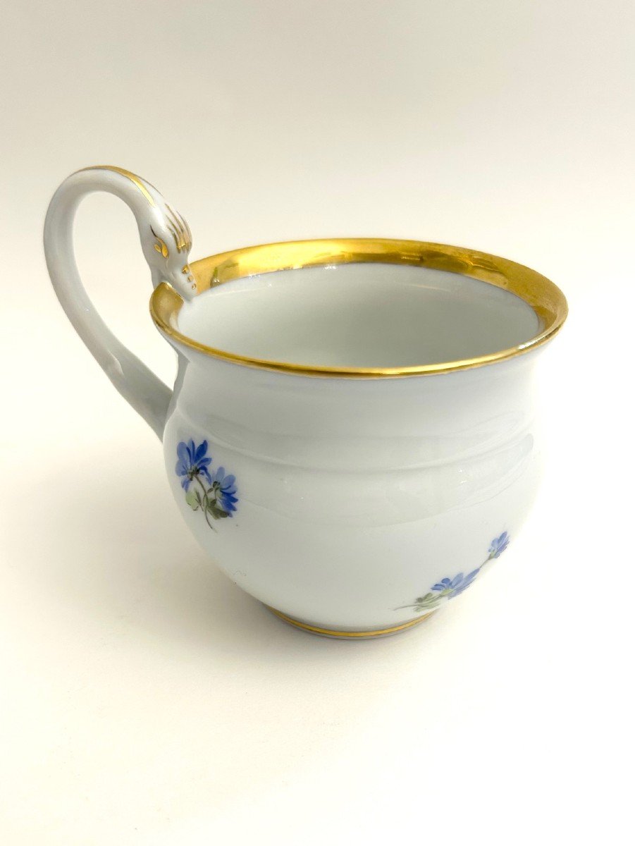 Meissen Porcelain Cup With Saucer And Dessert Plate In Empire Style-photo-4