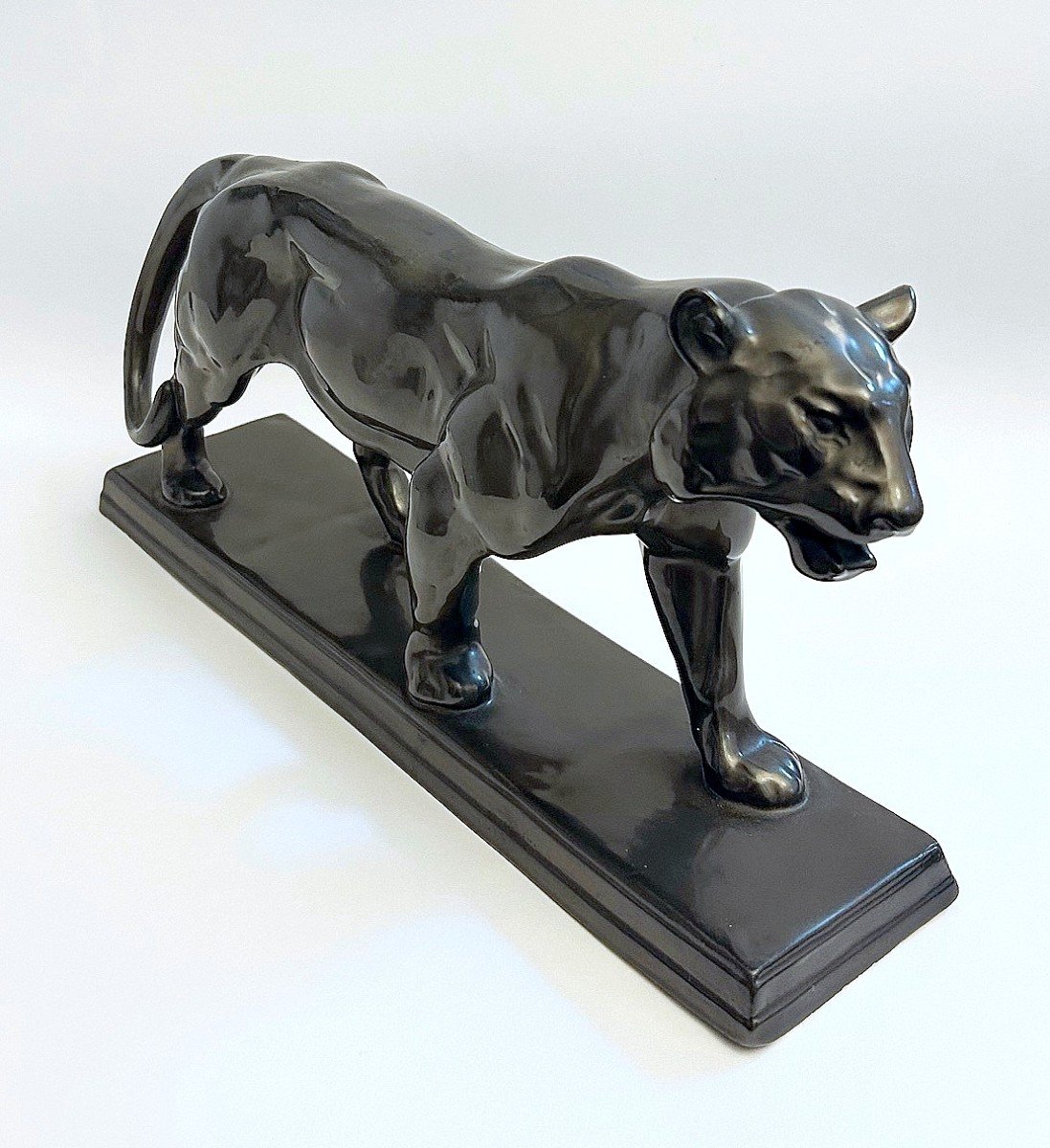 Panthère Noire Céramique Art Déco La Manufacture Ditmar - Urbach-photo-3