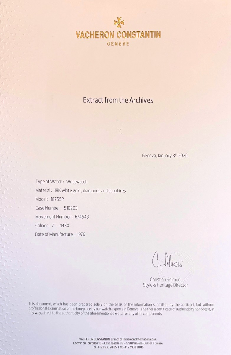 Montre-Bracelet Suisse Vacheron Constantin en or Blanc 18 Carats-photo-5