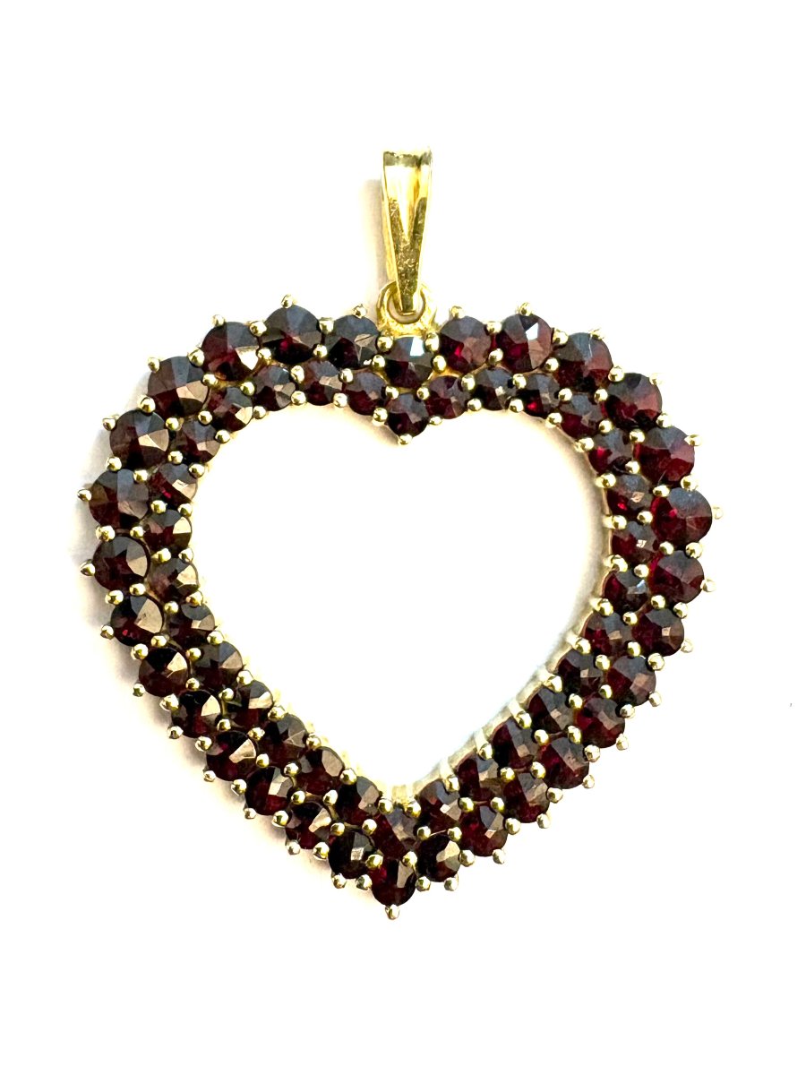 Czech Garnets "four Gold-plated Silver Pendants" -photo-2