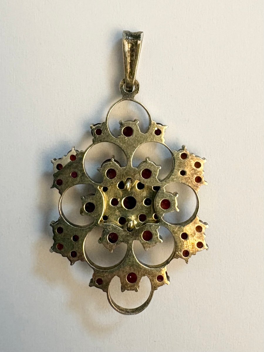 Czech Garnets "four Gold-plated Silver Pendants" -photo-5