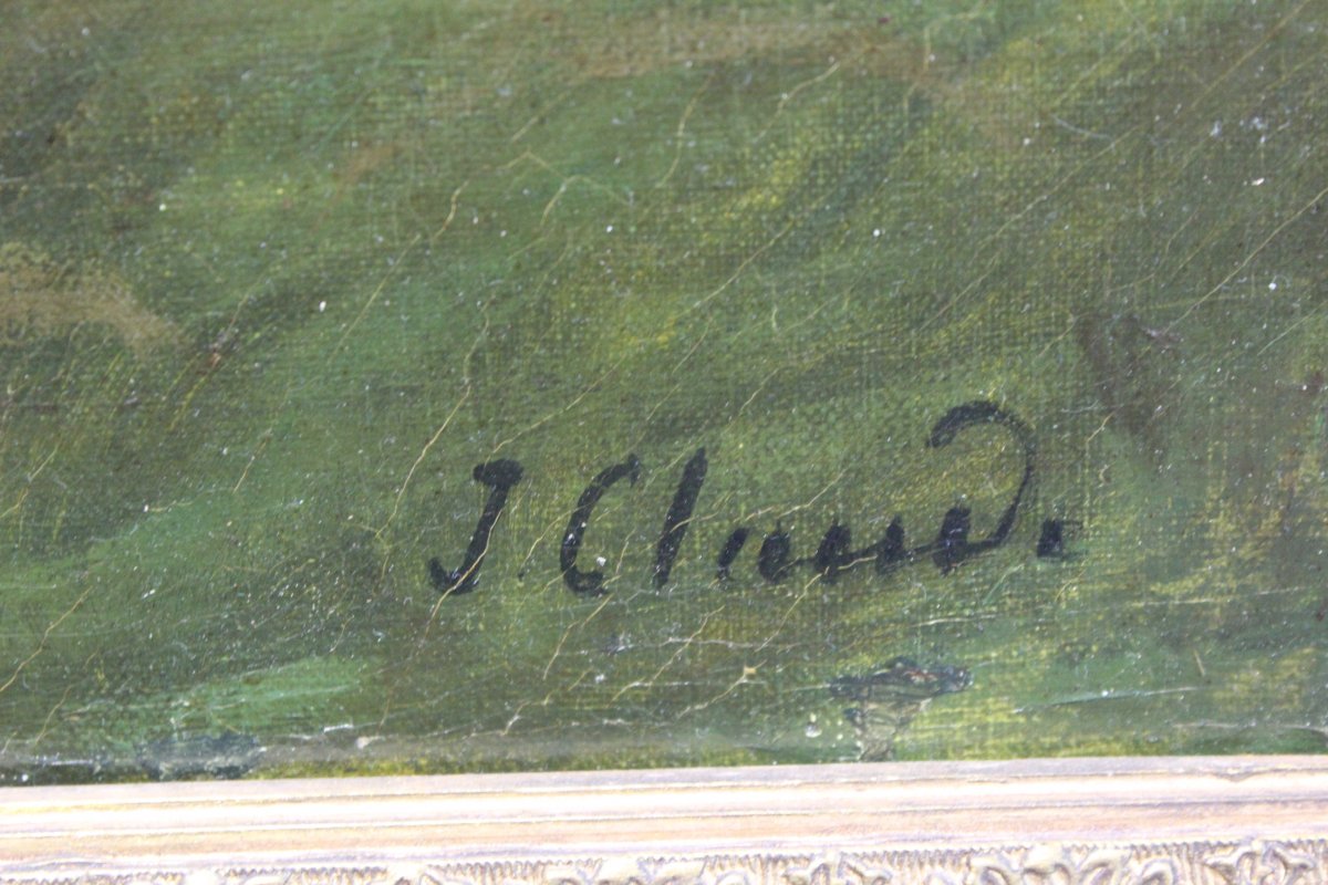 Jean Maxime Claude 1824-1904 French Oil Painting Of Bathing Nymphs Signed-photo-4