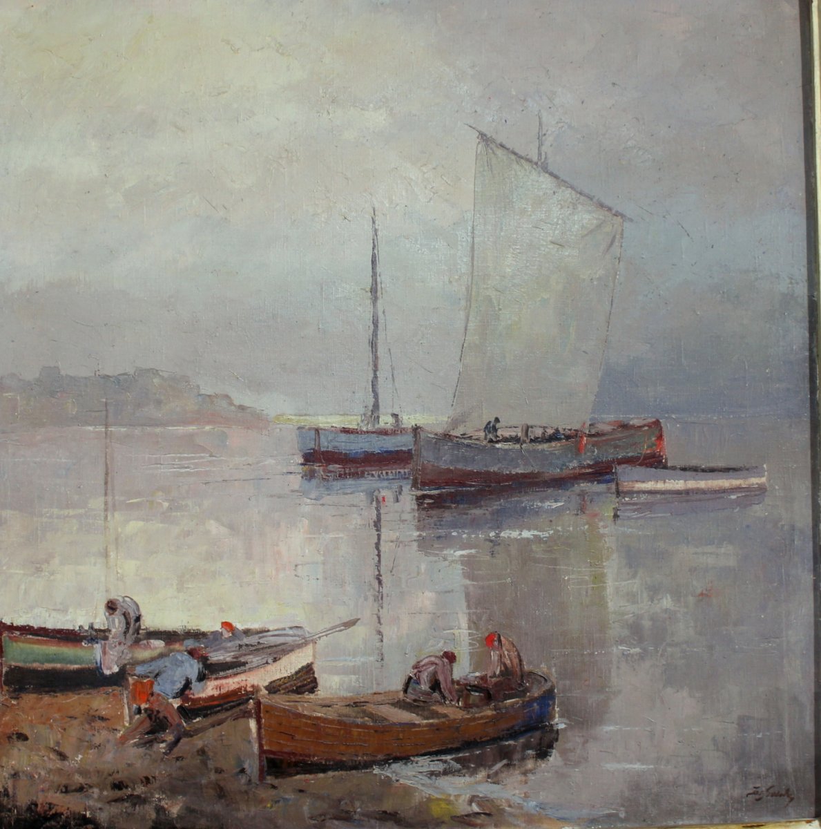 Josef Svoboda 1901-1945 Czech Painter,  Fishermen In Bretagne-photo-2
