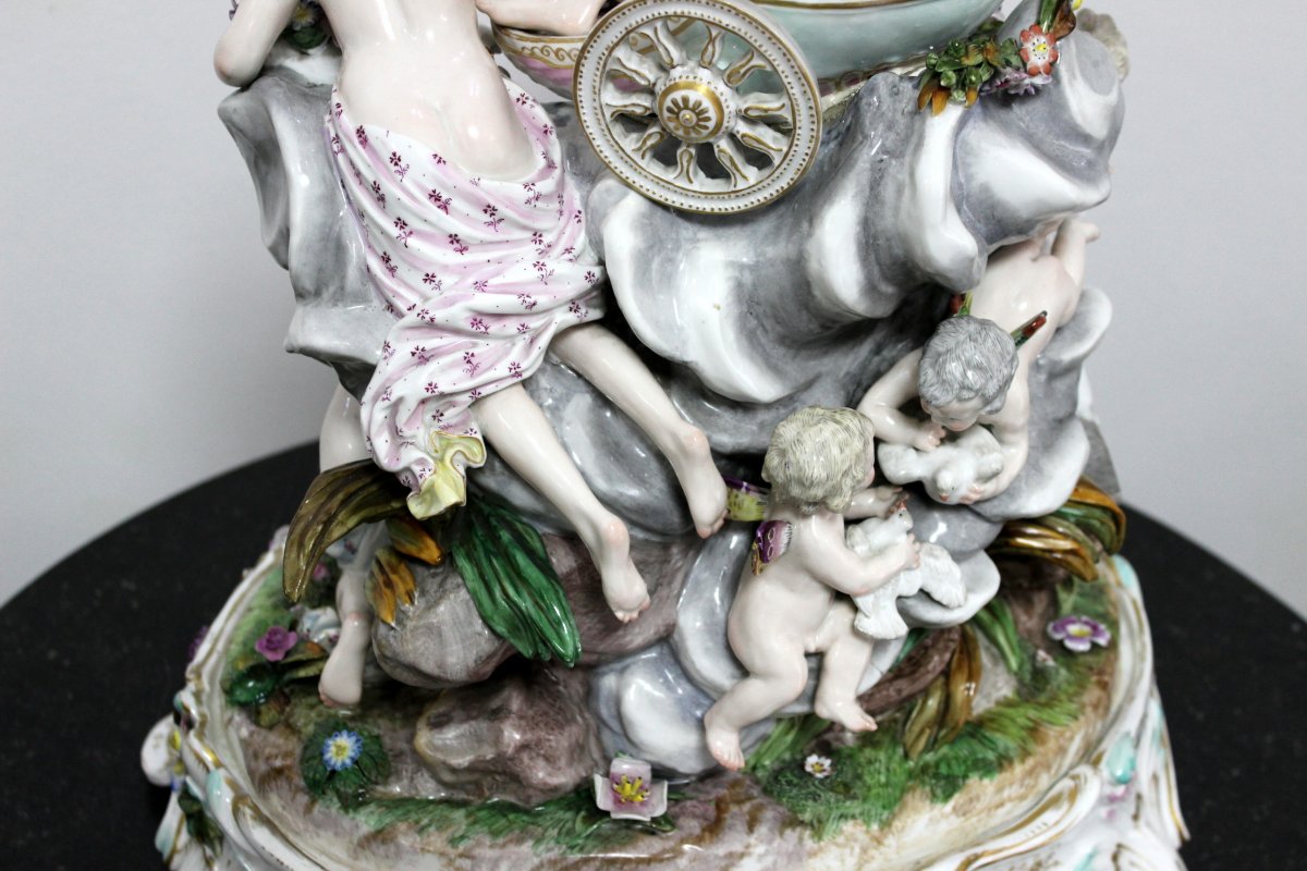 Grand Groupe Mythologique De Porcelaine Avec Vénus, Samson Paris 19 E Siècle  H.57cm-photo-3