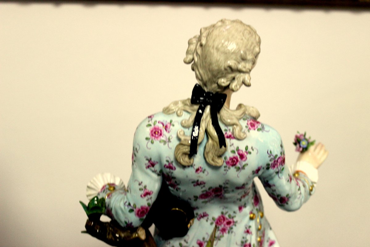 Meissen Paire De Grandes Figures Très Rares En Porcelaine Du 19 ème Siècle 49cm-photo-2