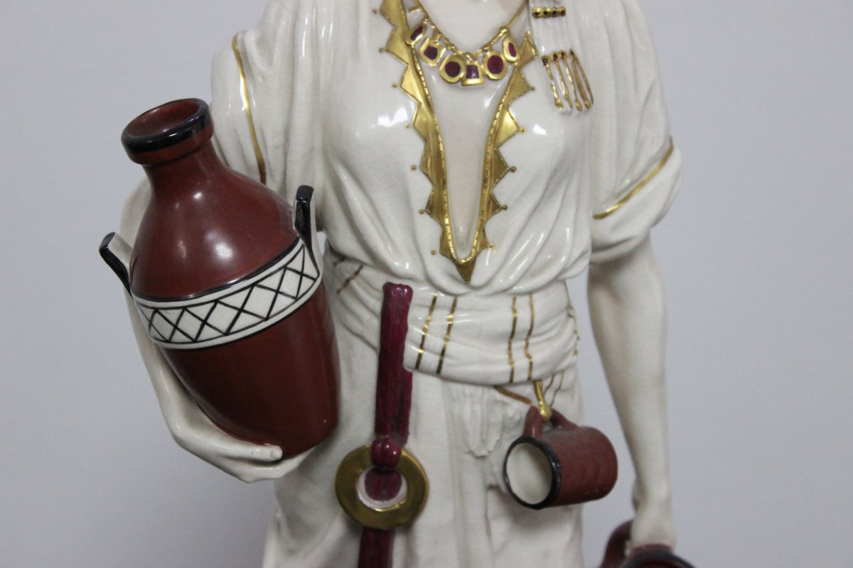 Royal Dux Eichler Large Porcelain Sculpture Of Arab Girl Height 65cm-photo-1