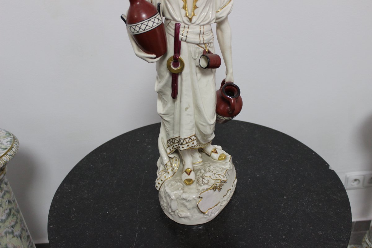 Royal Dux Eichler Large Porcelain Sculpture Of Arab Girl Height 65cm-photo-2