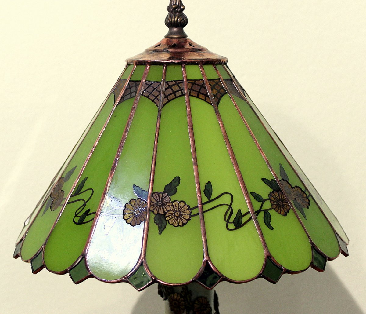 Bergmann Froide Painted Viennois Bronze Lampe Art Nouveau, Hauteur 47 Cm Autriche Signé-photo-2