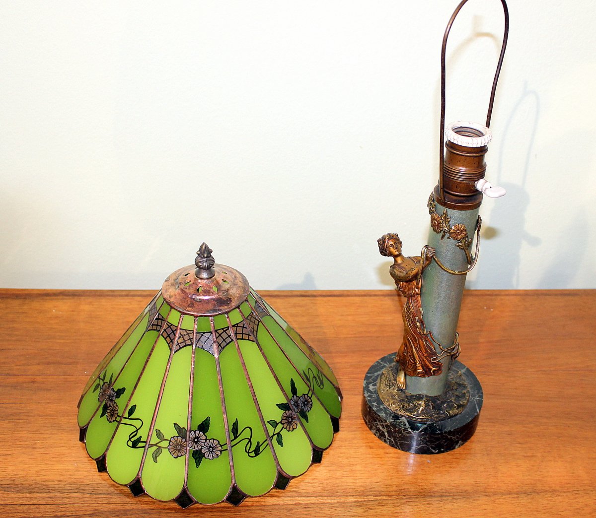 Bergmann Cold Painted Viennese Bronze Art Nouveau Lamp, Height 47 Cm Austria Signed-photo-3