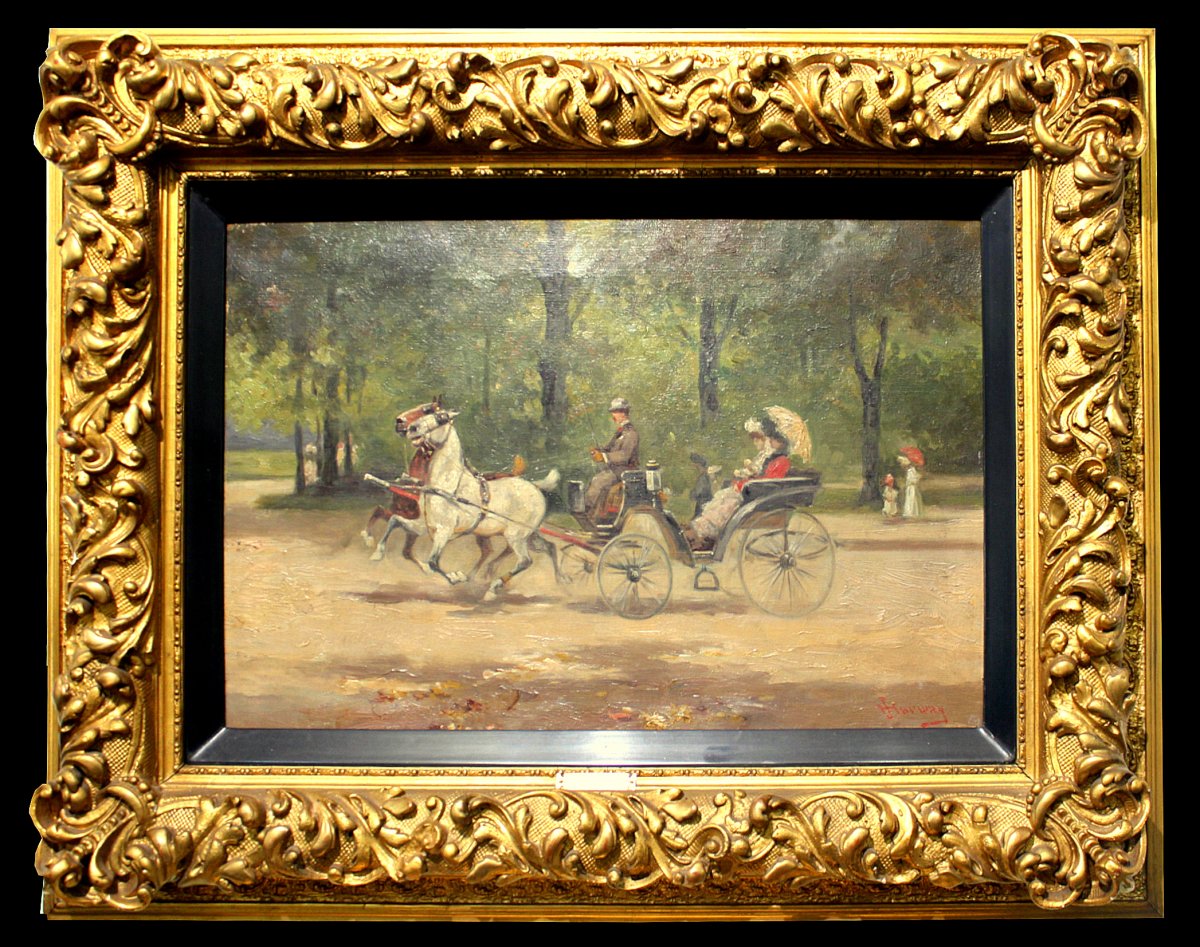 Alfredo Tominz (Trieste 1854–1936) Peintre Italien  Monter Dans Le Parc