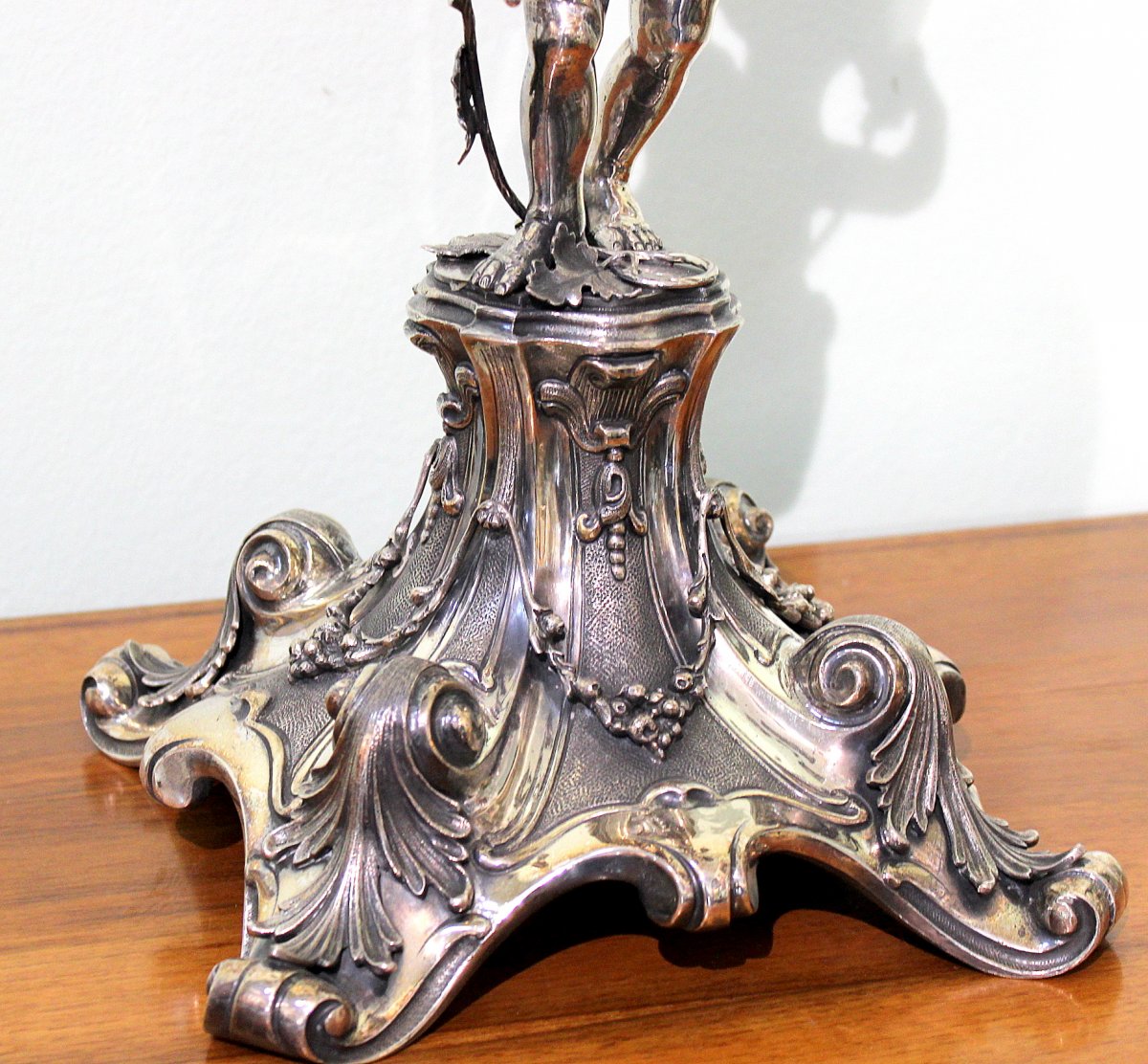 A Pair Of Monumental French Silver Candlesticks Height 83 Cm Total Weight 20 Kg-photo-4