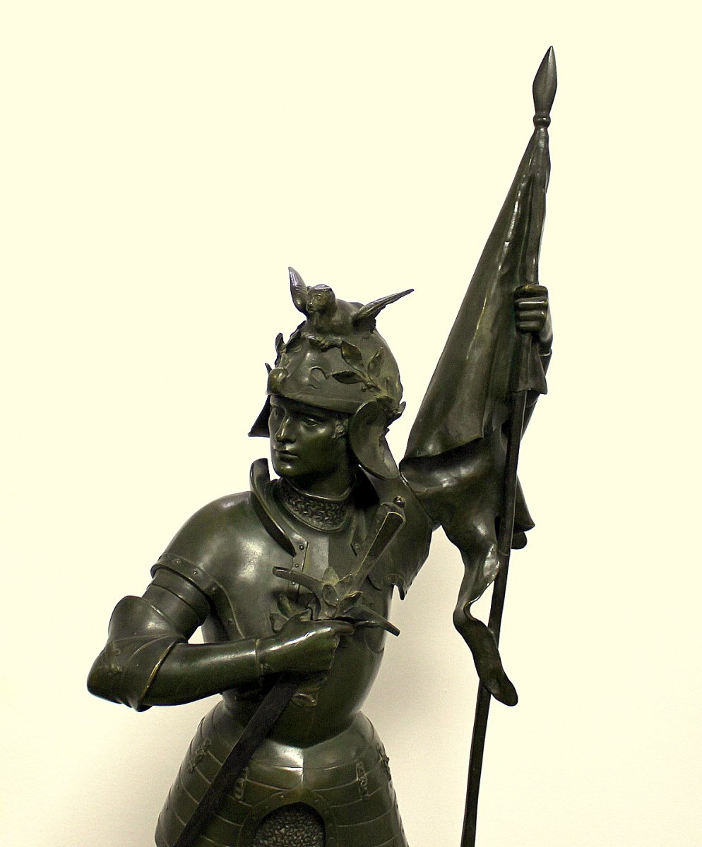 Emmauel  Hannaux (1855-1934) Sculpteur Français  Statue Monumentale En Bronze H. 106cm-photo-4