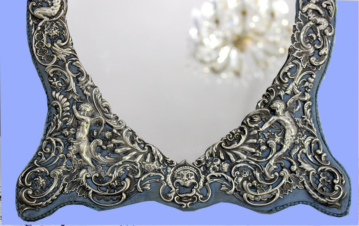 Miroir En Argent Avec Motifs Rococo Wiliam Comyns Londres 1895-photo-2