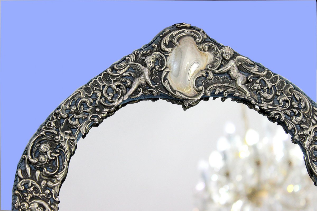 Silver Mirror With Rococo Patterns Wiliam Comyns London 1895-photo-3
