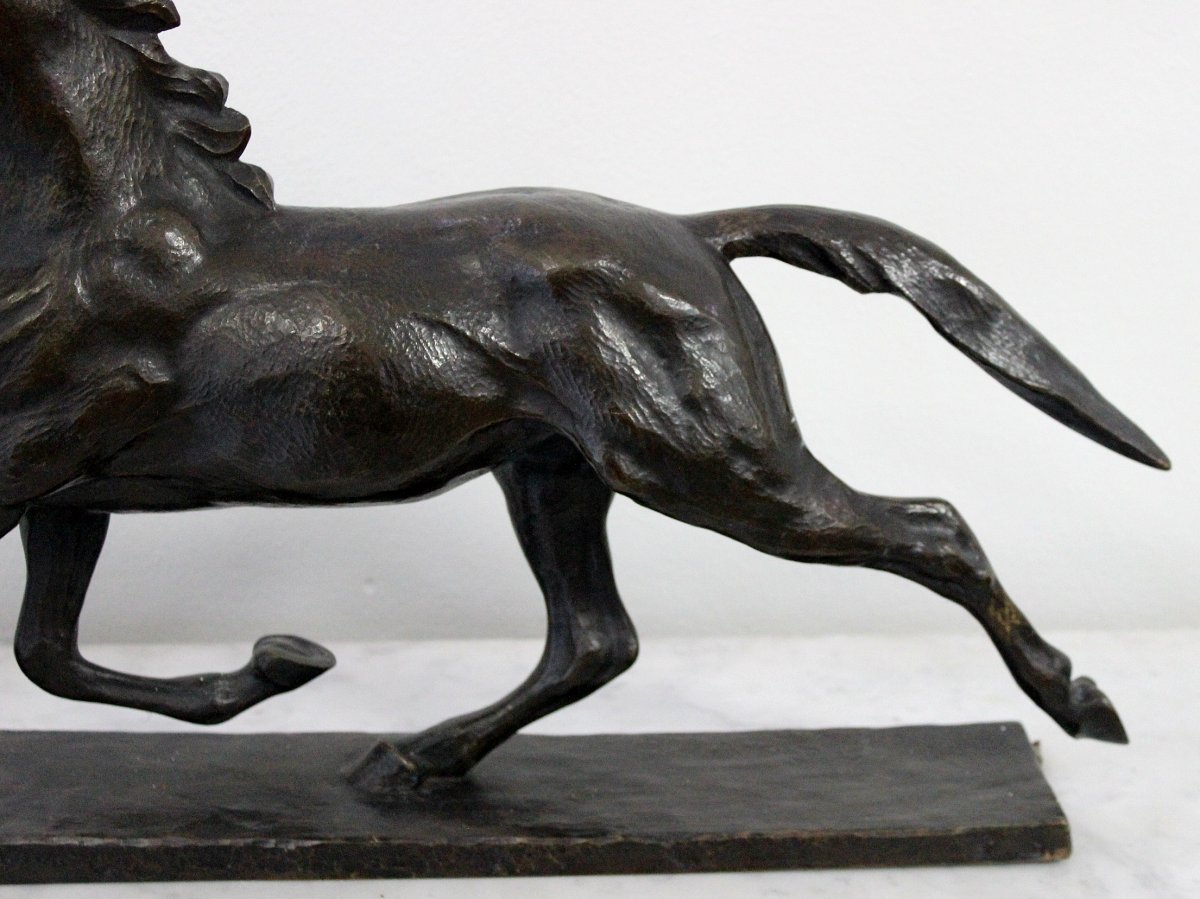 Hans Hechel. German Sculptor Large Bronze Statue Of A Horse Length 64 Cm-photo-1