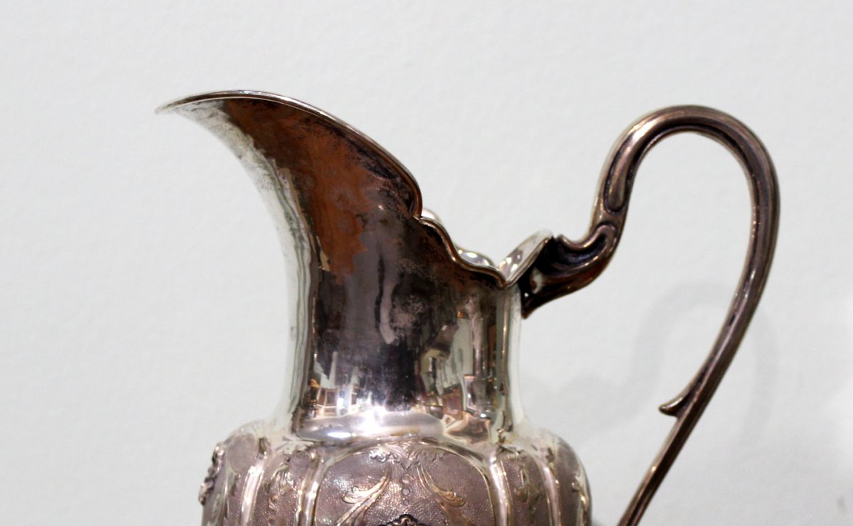 Silver Jug With A Silver Plate Decorated With Malachite-photo-1